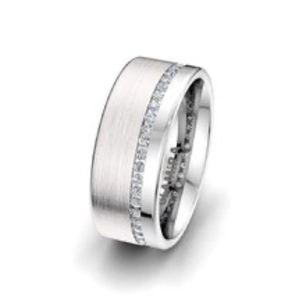 14k White Gold Eternity Diamond Ring Size 4.5